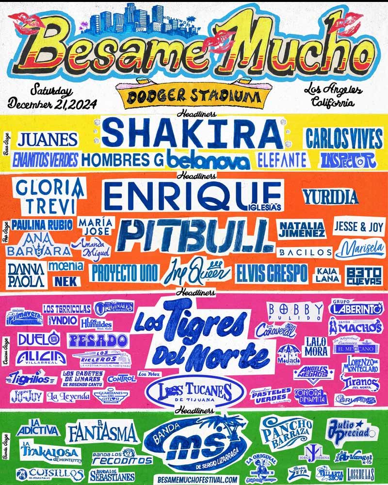 Shakira y Pitbull confirmados para el Festival Bésame Mucho 2024