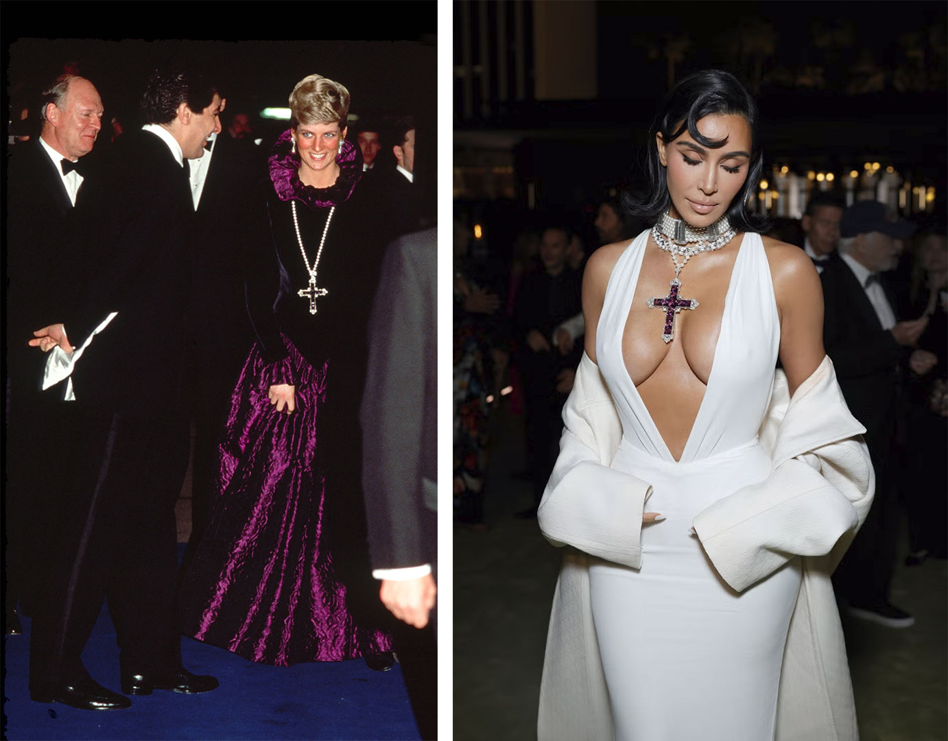 Kim Kardashian luce la Cruz de Attallah que llevó Diana de Gales en 1987