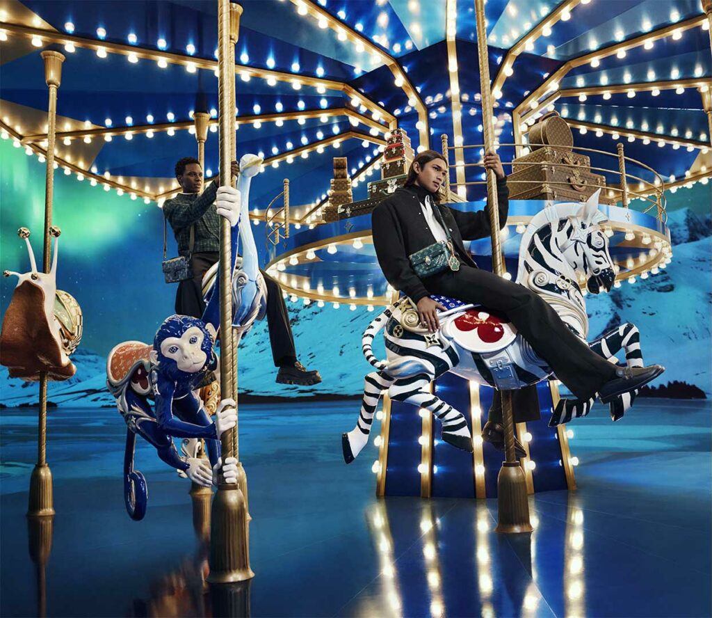 Louis Vuitton presenta su campaña navideña 2024 en un carrusel