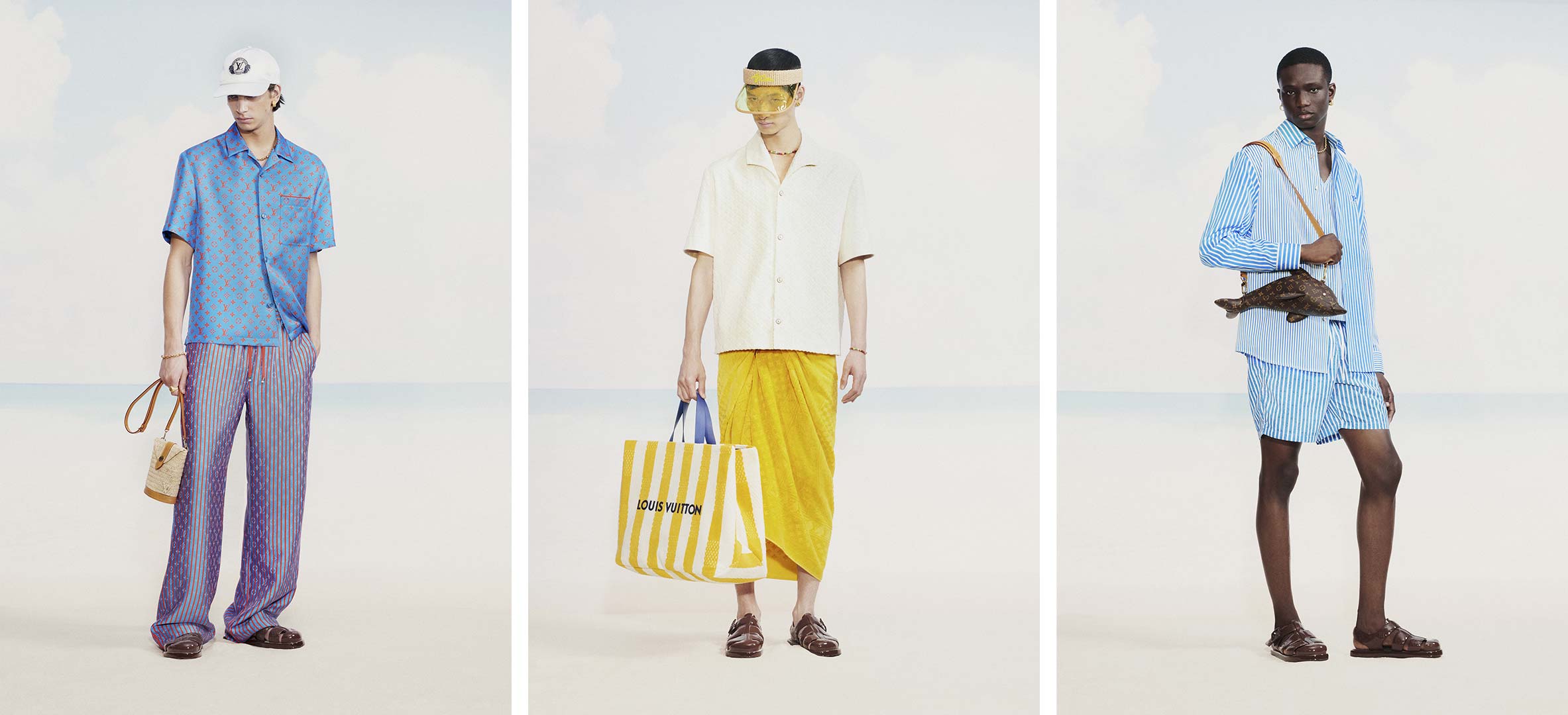 Evocando la época dorada de los viajes transatlánticos en barco y los días gloriosos de Miami Beach, Louis Vuitton presenta su precolección masculina Otoño-Invierno 2025, diseñada por Pharrell Williams.