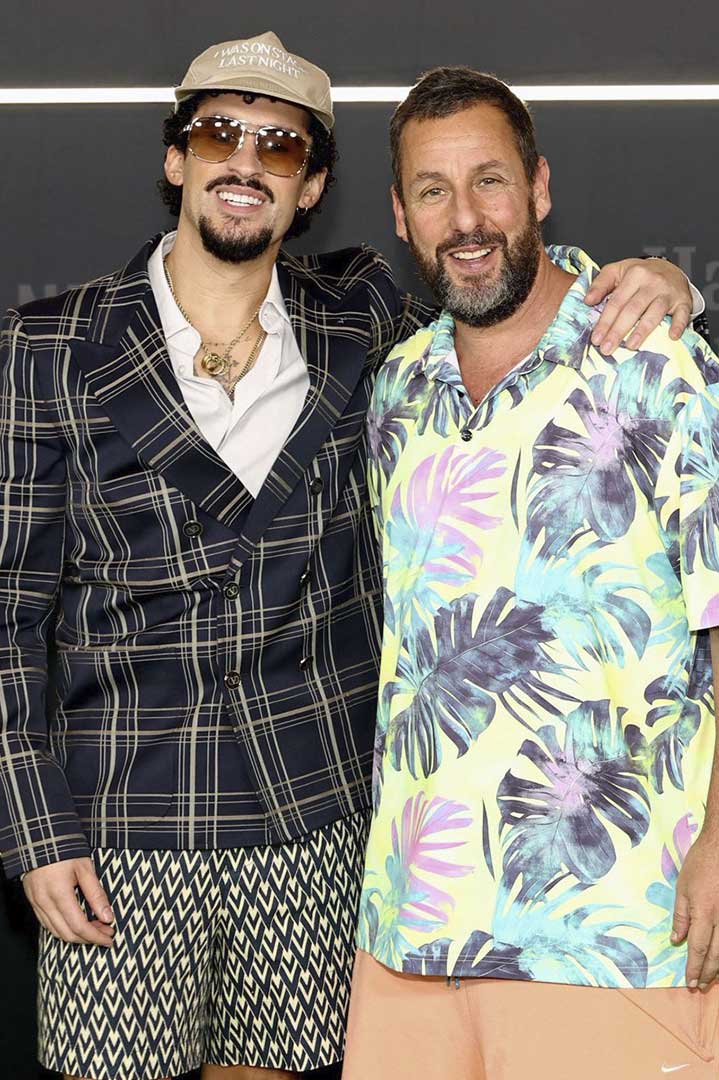 Adam Sandler y Bad Bunny juntos en el estreno de Happy Gilmore 2