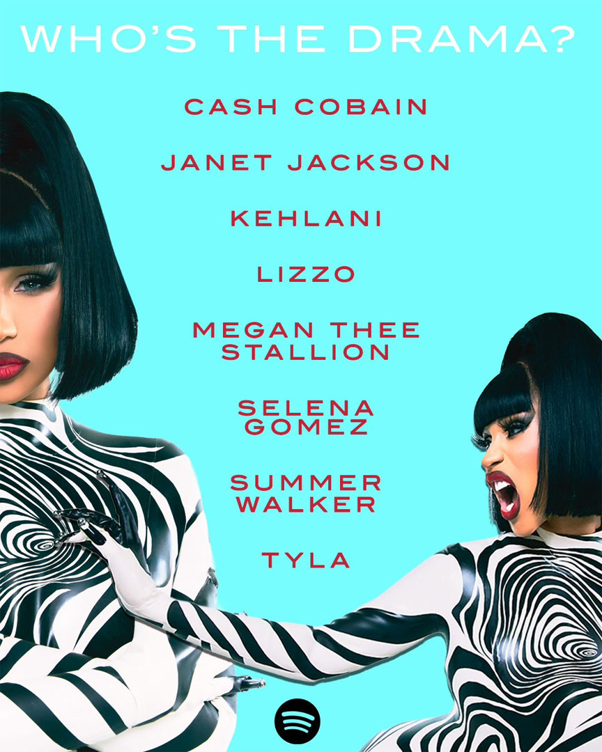 Cardi B anuncia colaboraciones con Selena Gomez, Lizzo y Tyla